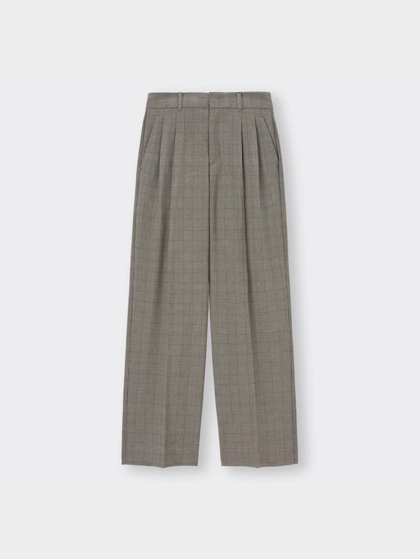 タックワイドパンツ(チェック)+EC(丈長め80.0cm)