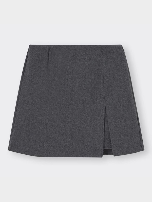 ローウエスト起毛スリットミニスカート