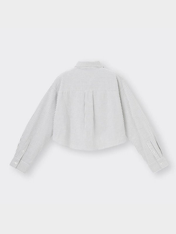 オックスフォードショートシャツ(長袖)(ストライプ)+E