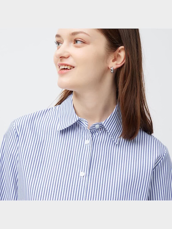 イージーケアシャツ(長袖)(ストライプ)Z+E