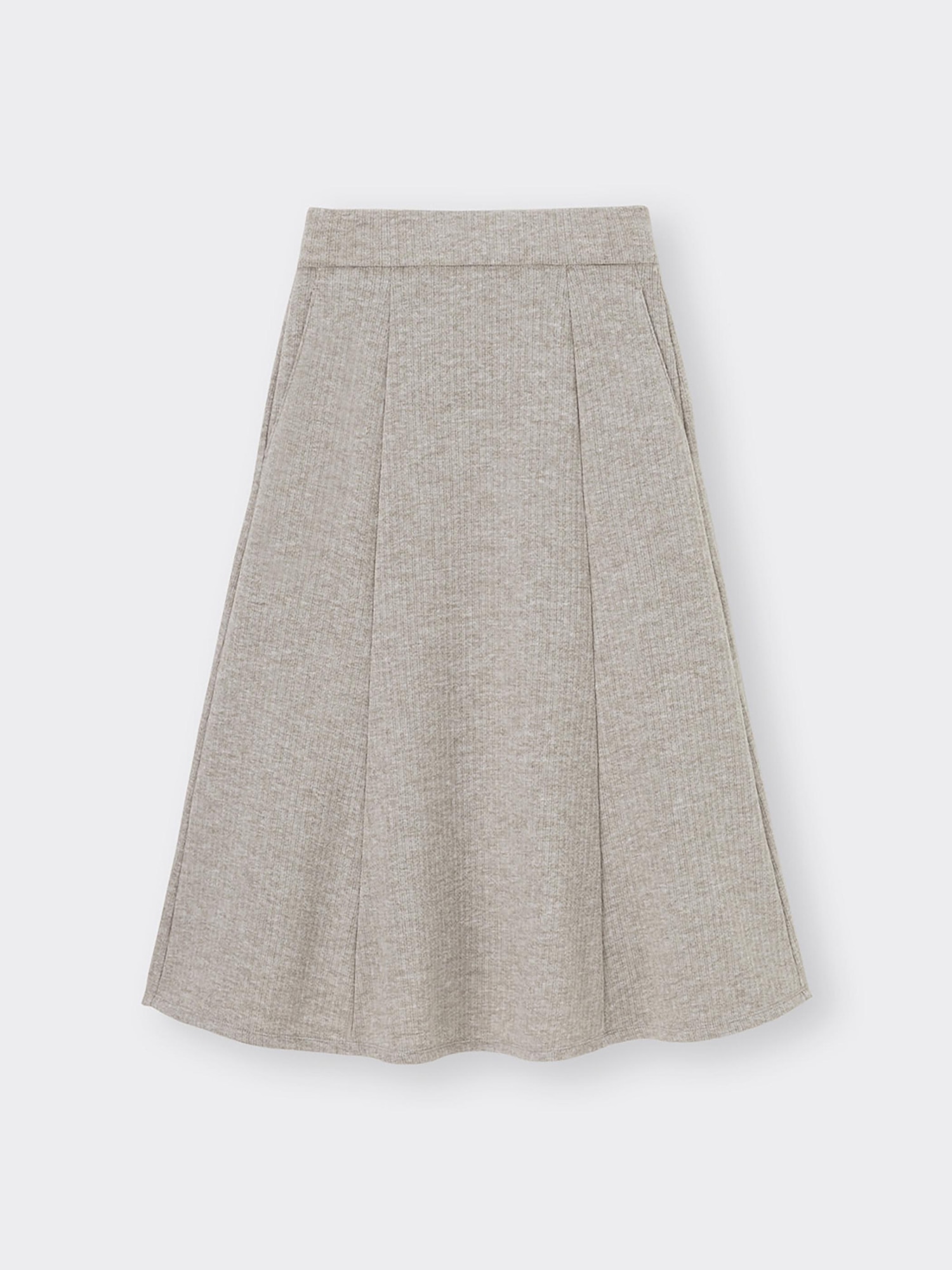 つくし♡ GU公式 | ブラッシュドリブフレアミディスカート+EC(丈短め74.0