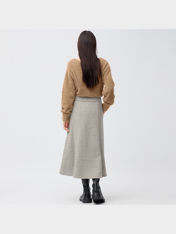 ブラッシュドリブフレアミディスカート+EC(丈短め74.0～78.0cm)