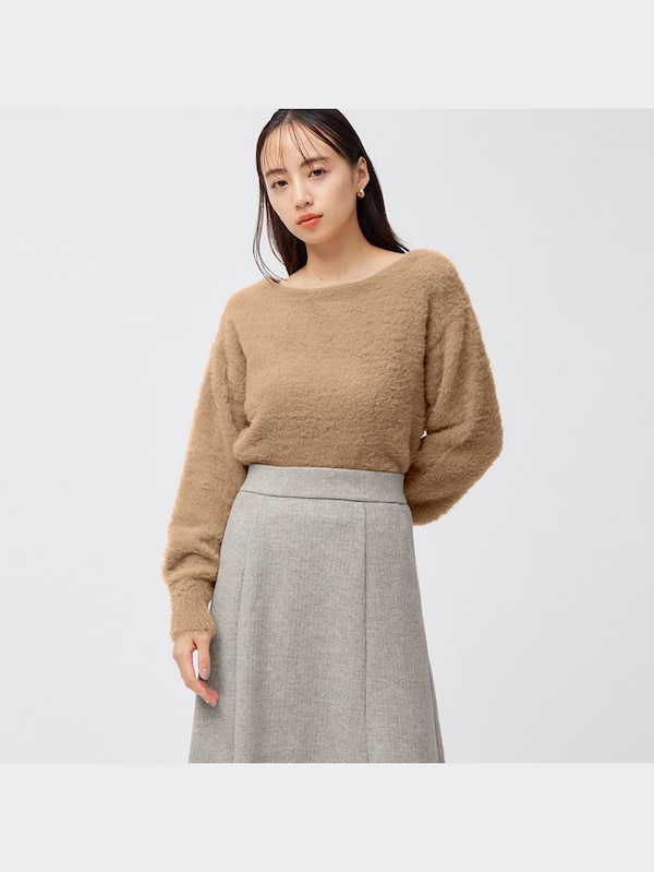 ブラッシュドリブフレアミディスカート+EC(丈短め74.0～78.0cm)