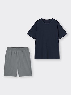 コットンカラーラウンジセット(半袖&ショートパンツ)