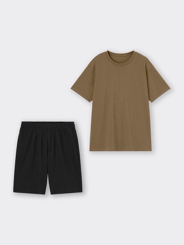 コットンカラーラウンジセット(半袖&ショートパンツ)