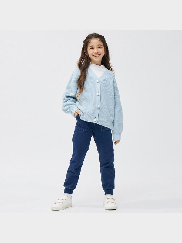 KIDS(男女兼用)インディゴカットソージョガーパンツ