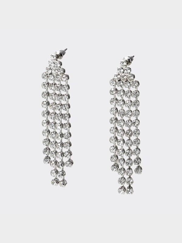 ビジューフリンジピアス