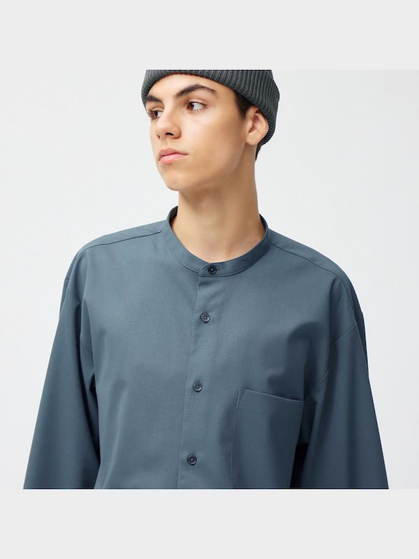 イージーケアバンドカラーシャツ(長袖)SW