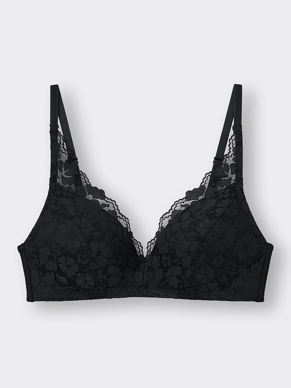 ソフトプランジブラ(ノンワイヤー)(レース)(セットアップ可能)