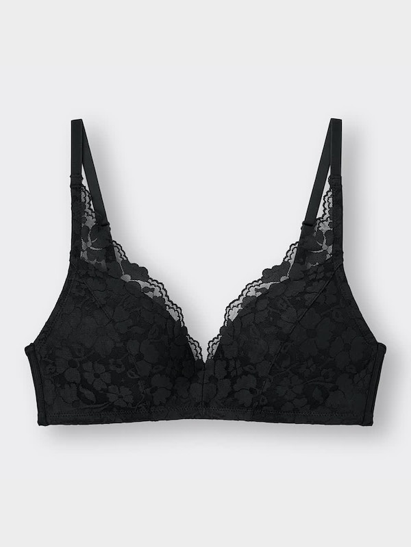 �ソフトプランジブラ(ノンワイヤー)(レース)(セットアップ可能)