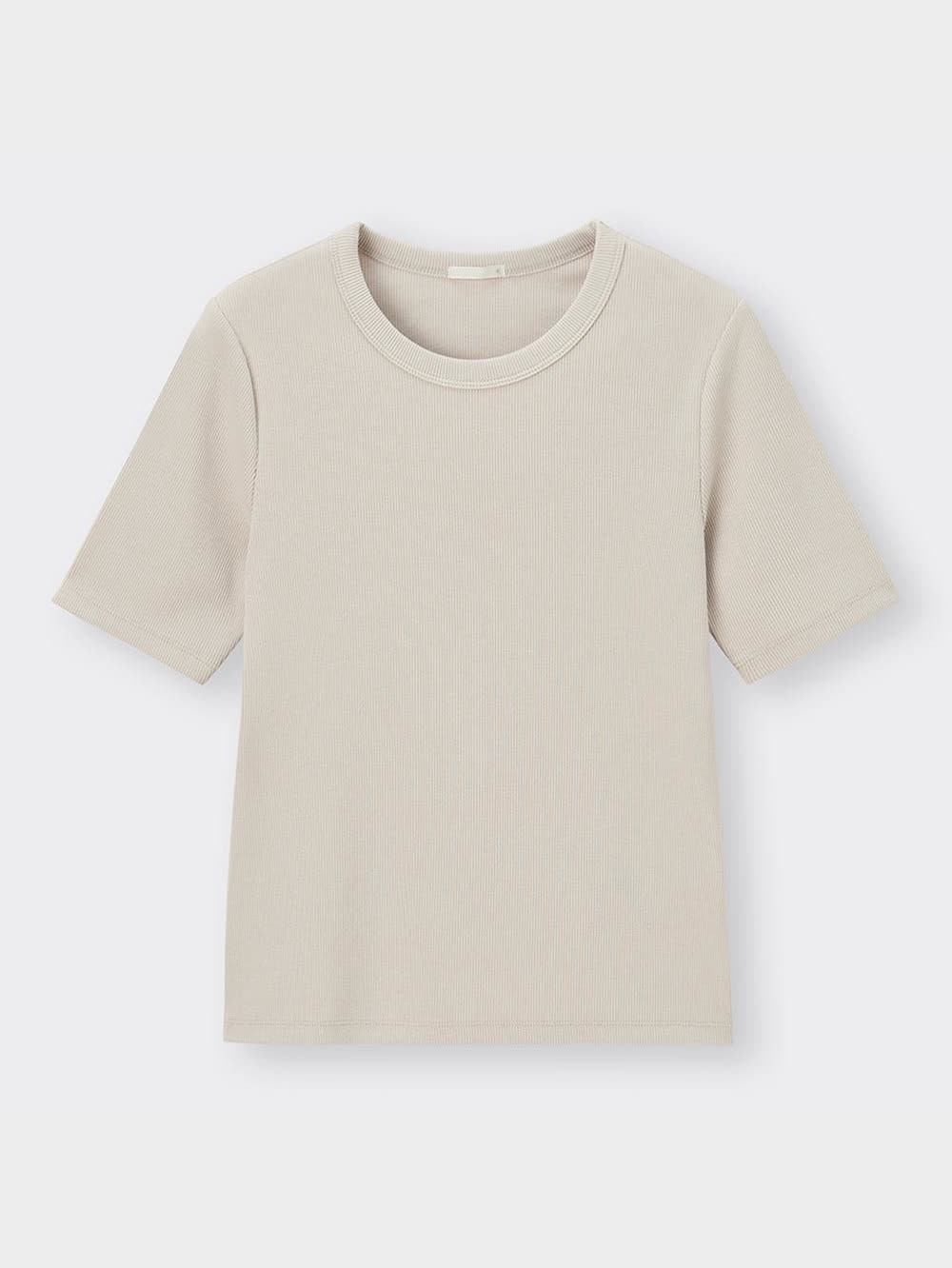 確認✩.*˚ GU公式 | リブT(半袖)