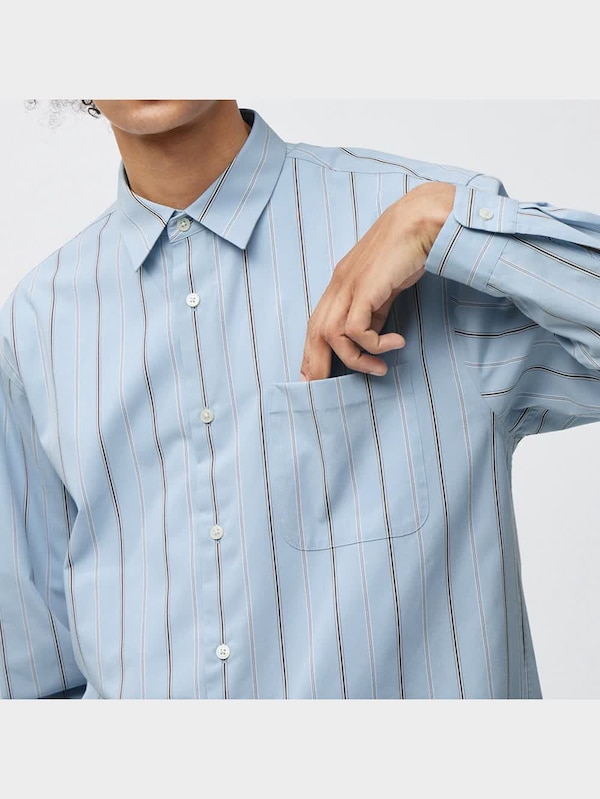 ブロードシャツ(長袖)(ストライプ)