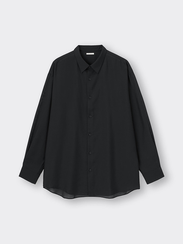 イージーケアシアーオーバーサイズシャツ(長袖)
