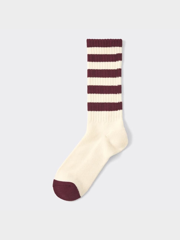 スタイルヒートレギュラーソックス(ボーダー)+E