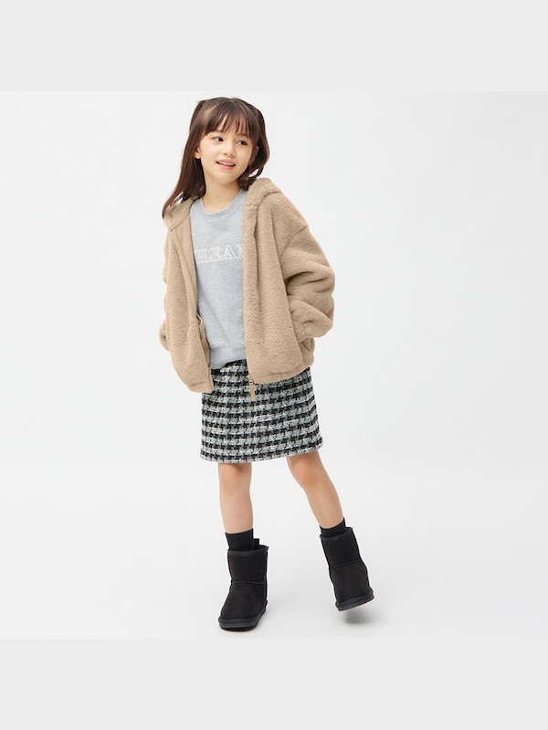 GIRLSフェイクファーフーディジャケット(長袖)