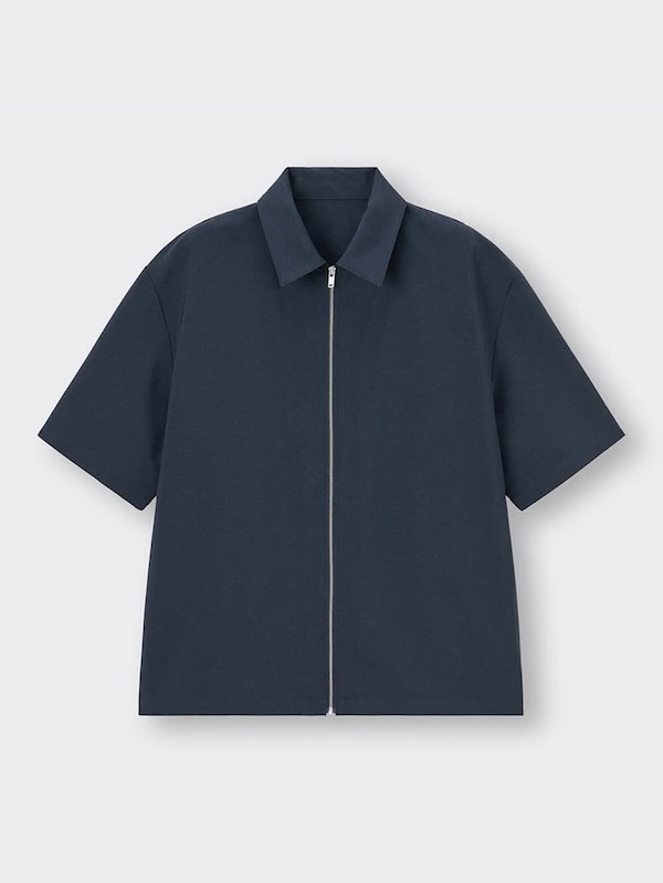 ドライジップアップシャツ(5分袖)SW+E(セットアップ可能)