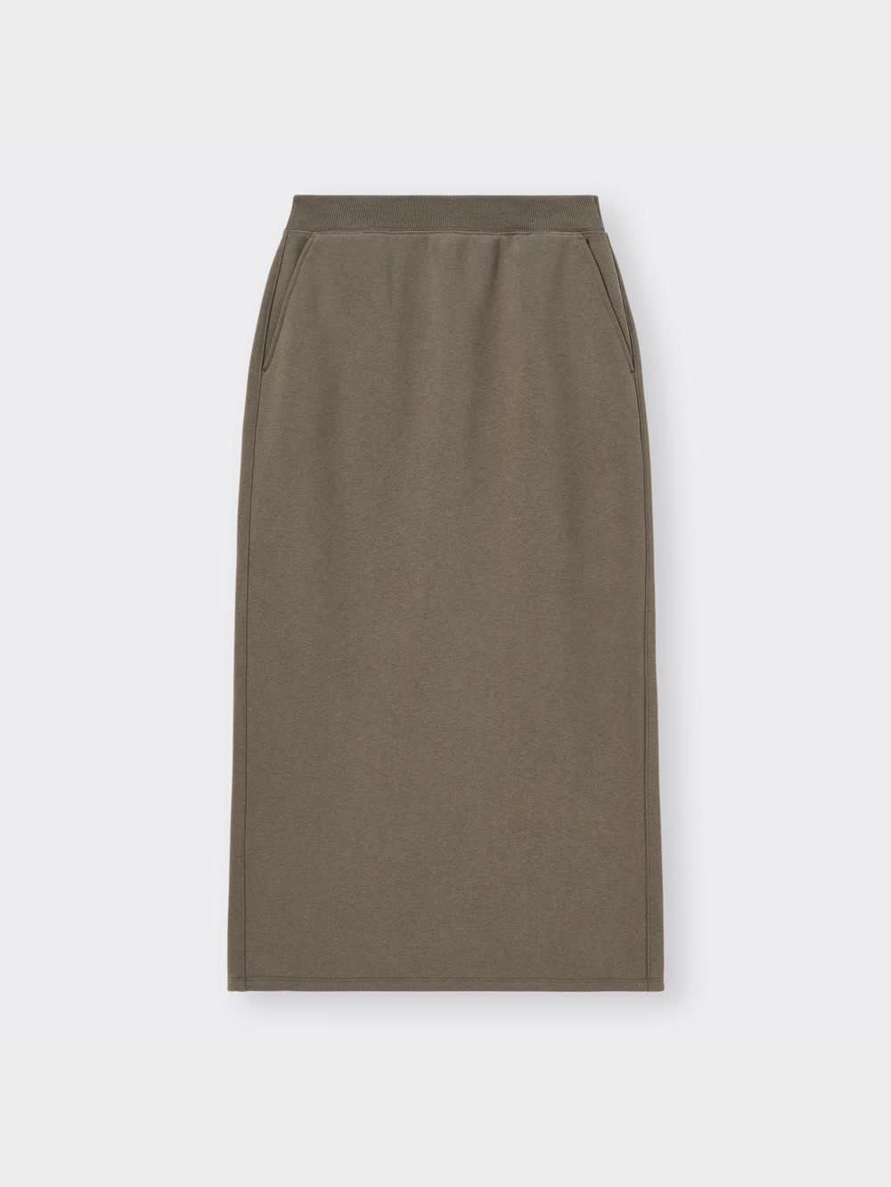 GU公式 | ヘビーウェイトスウェットナローロングスカート(丈標準82.5