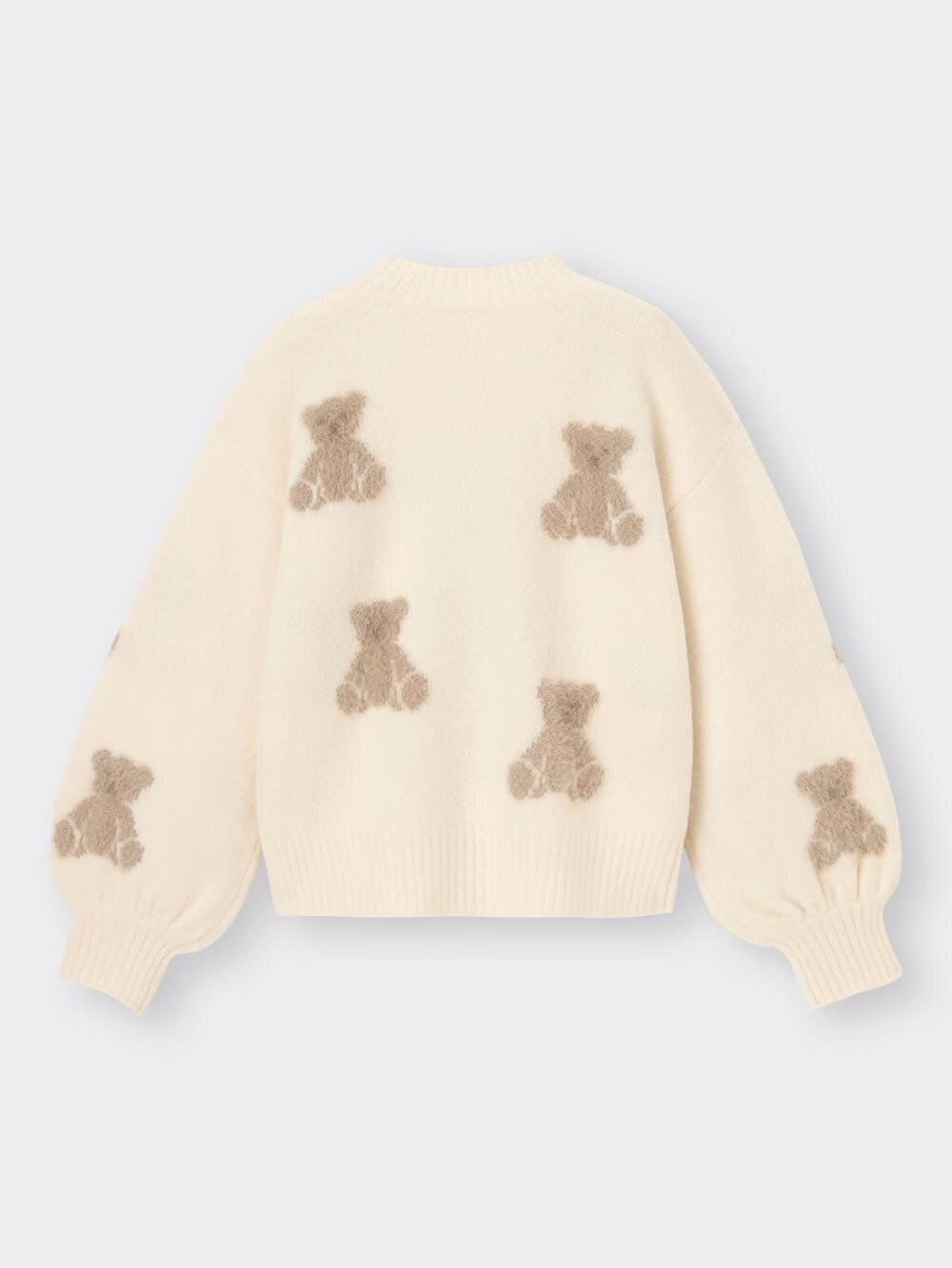 GU公式 | GIRLSパフィータッチジャカードセーター(長袖)(ベア)
