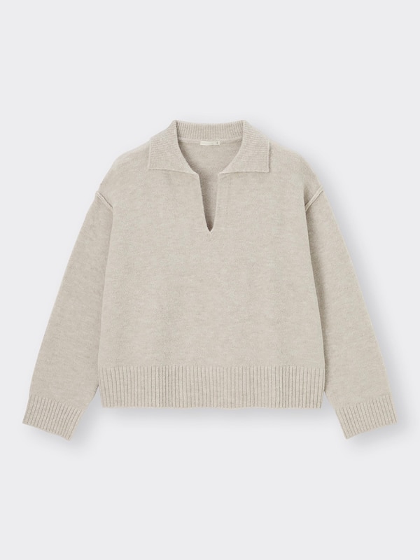 パフィータッチ スキッパーポロセーター(長袖)