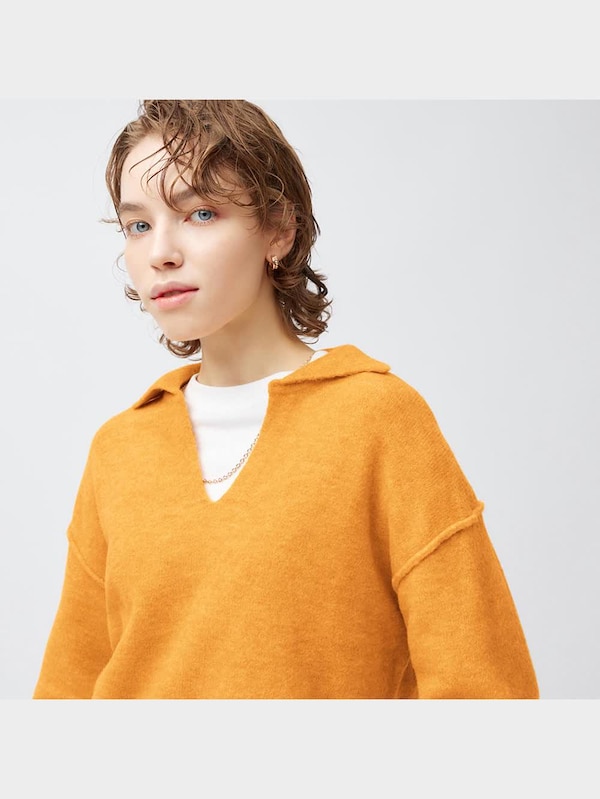 パフィータッチ スキッパーポロセーター(長袖)