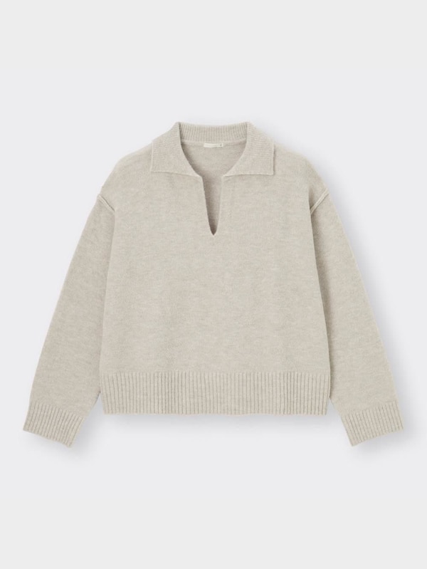 パフィータッチ スキッパーポロセーター(長袖)