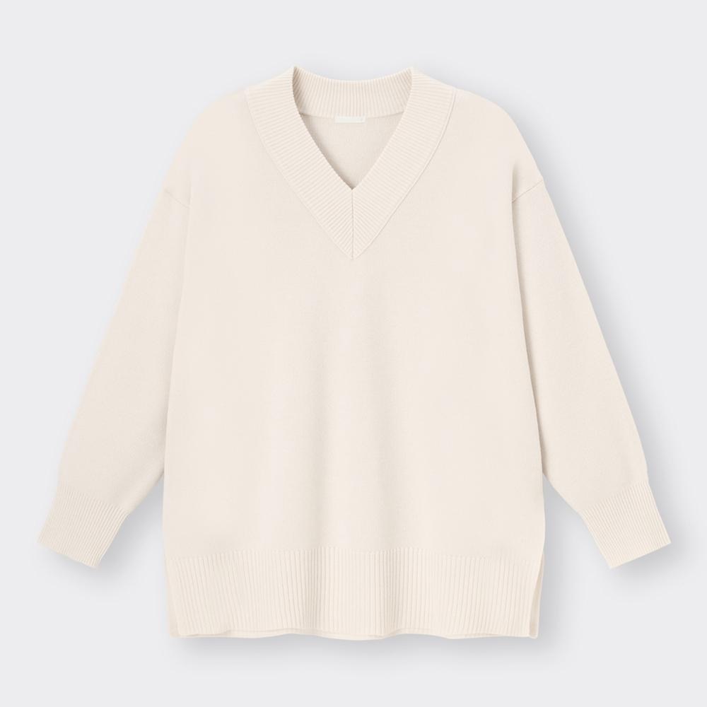 UNIQLO ◇ユニクロ メンズ ニット セーター Vネック (M) 無地 黒