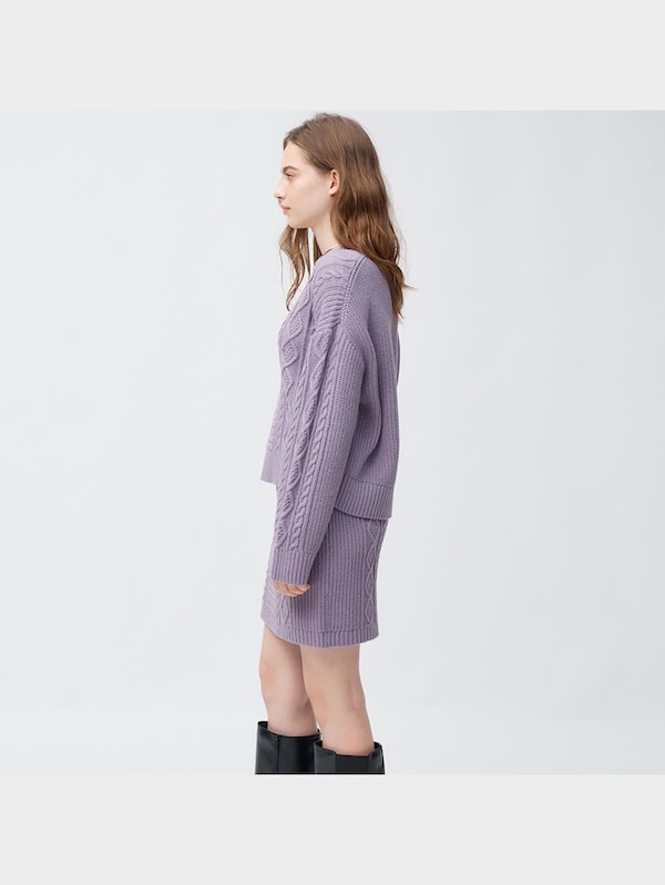 ケーブルニットミニスカート(セットアップ可能)