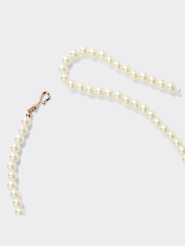 ロングラリエットパールライクネックレス