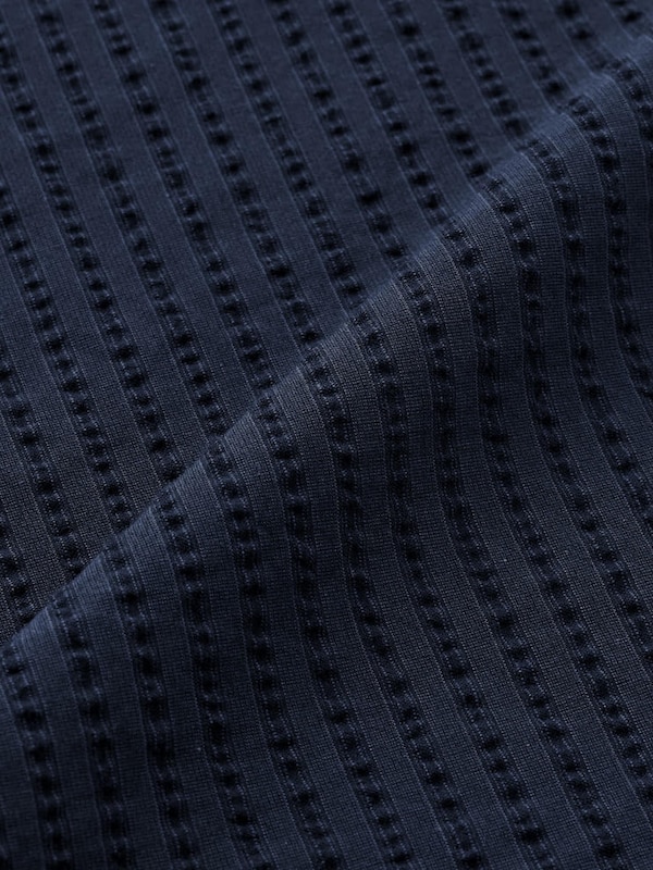 シアサッカーシャツ(5分袖)(ストライプ)