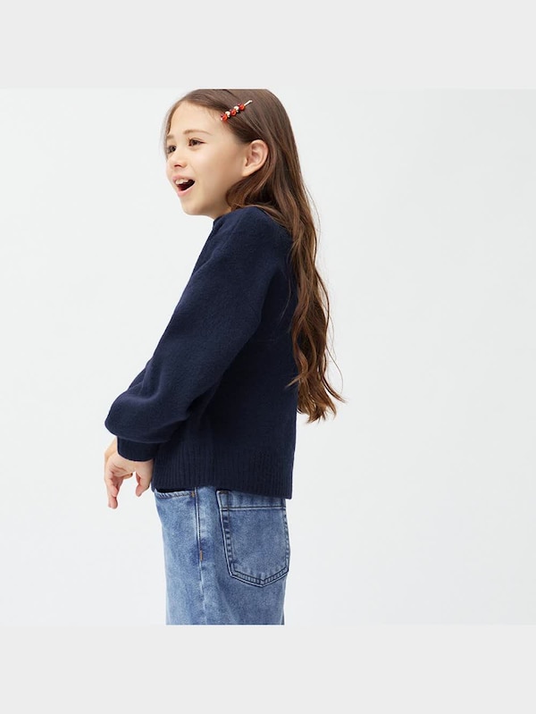 GIRLSパフィータッチジャカードセーター(長袖)(チェリー)