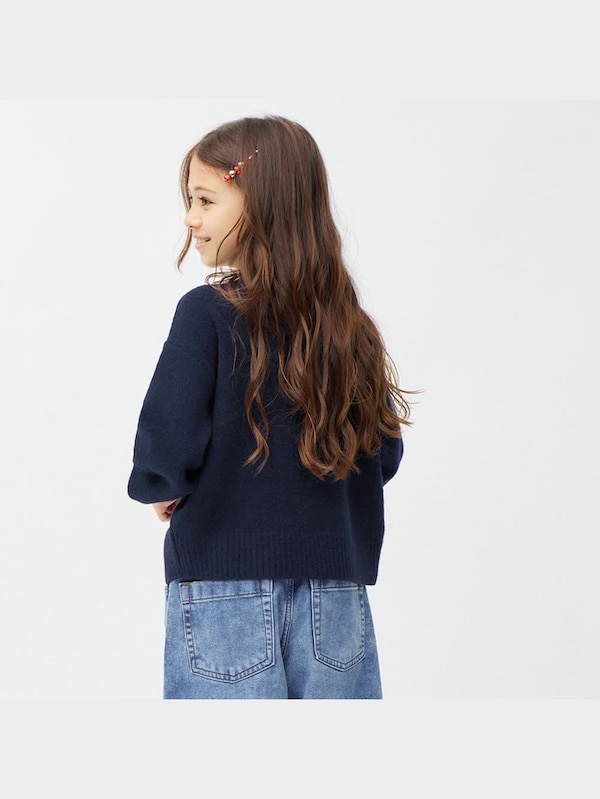 GIRLSパフィータッチジャカードセーター(長袖)(チェリー)