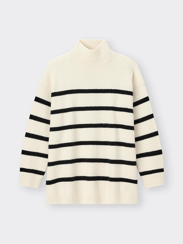 パフィータッチオーバーサイズセーター(長袖)(ボーダー)(2023年冬アイテム)