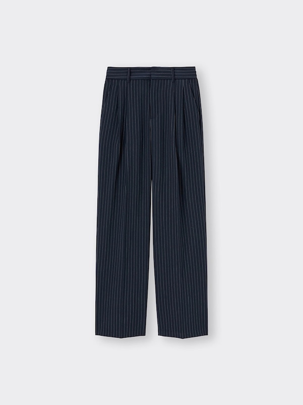 タックワイドパンツ(ストライプ)+EC(丈長め80.0cm)