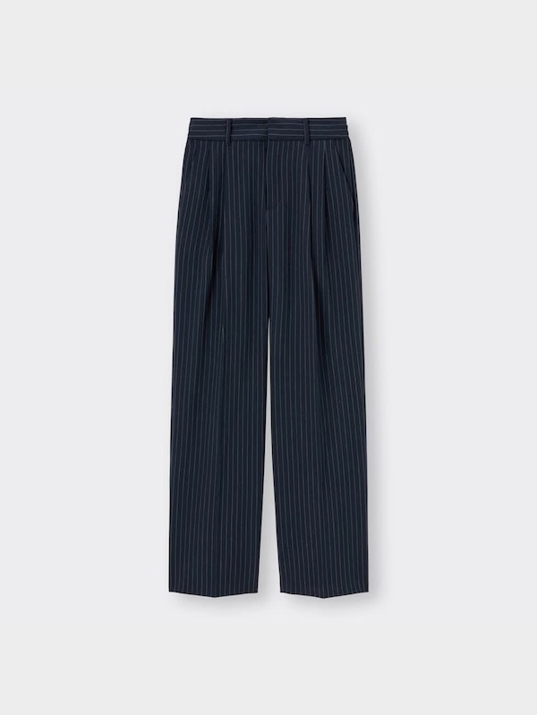 タックワイドパンツ(ストライプ)+EC(丈長め80.0cm)