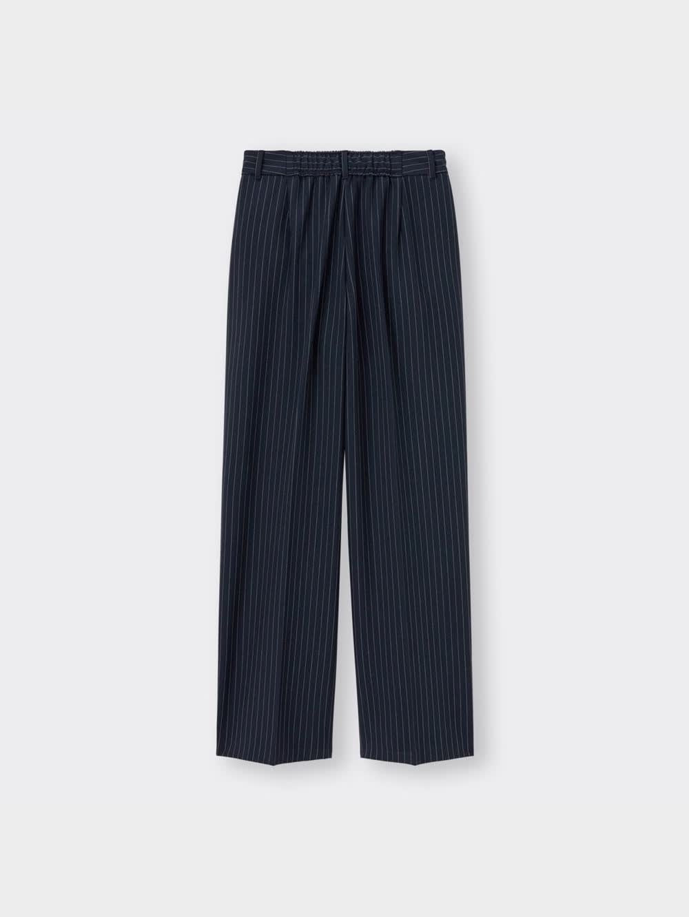 GU公式 | タックワイドパンツ(ストライプ)+EC(丈長め80.0cm)