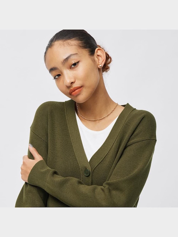 ウォッシャブルクロップドカーディガン(長袖)