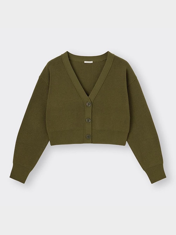 ウォッシャブルクロップドカーディガン(長袖)