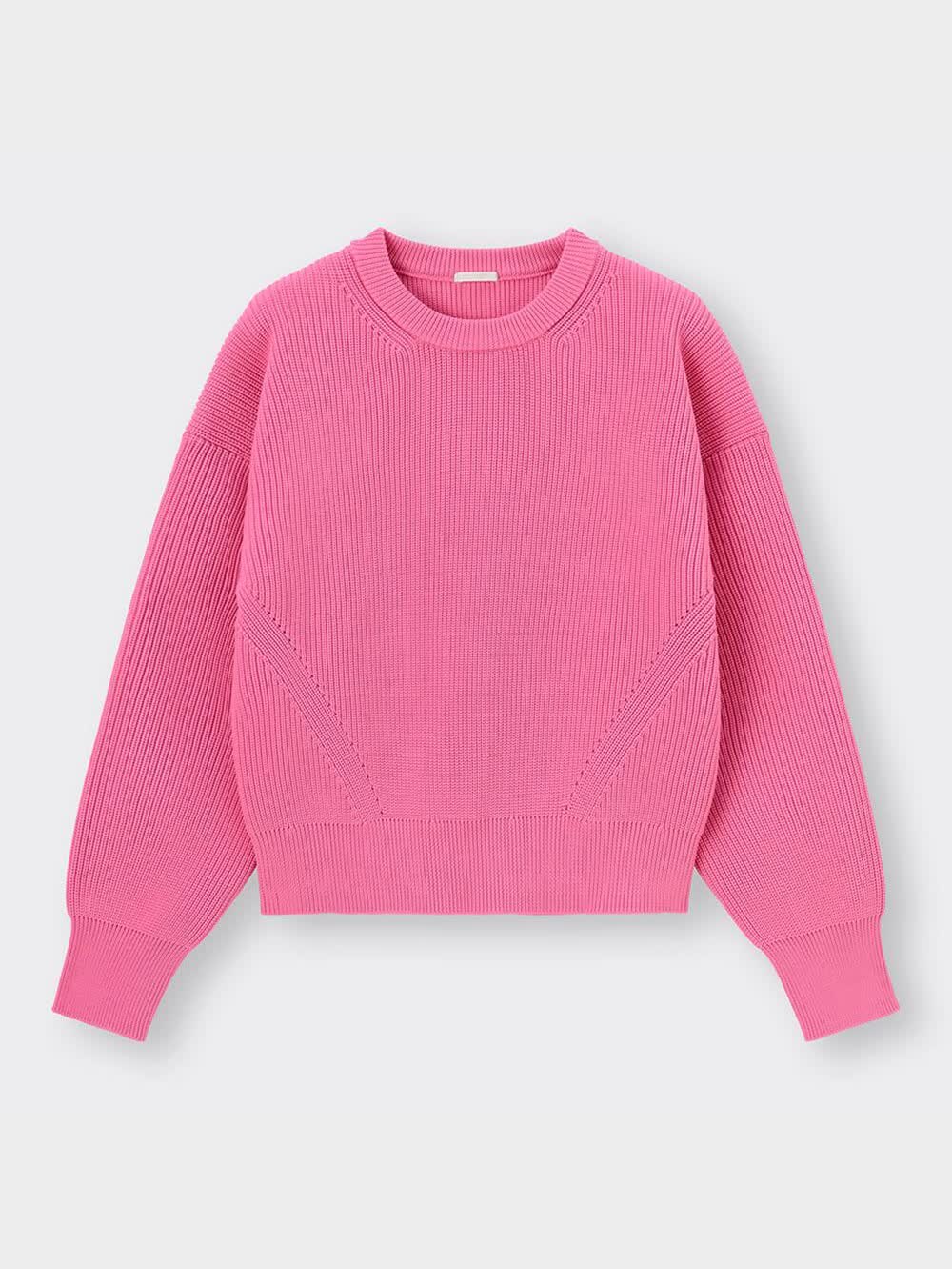 courrèges リブニット 長袖 ベビーピンク S GU公式 | スポンジニット