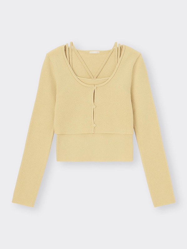 2ピースクロップドカーディガン(長袖)