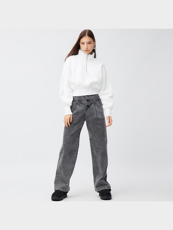 ヘビーウェイトスウェットショートハーフジッププルオーバー(長袖)