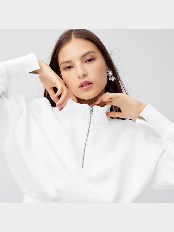 ヘビーウェイトスウェットショートハーフジッププルオーバー(長袖)