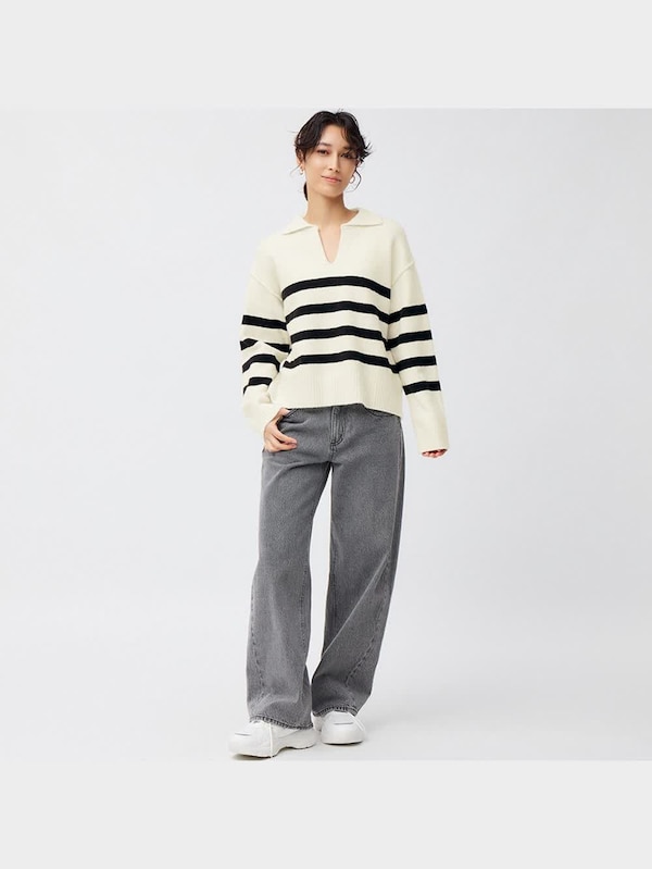 パフィータッチスキッパーポロセーター(長袖)(ボーダー)