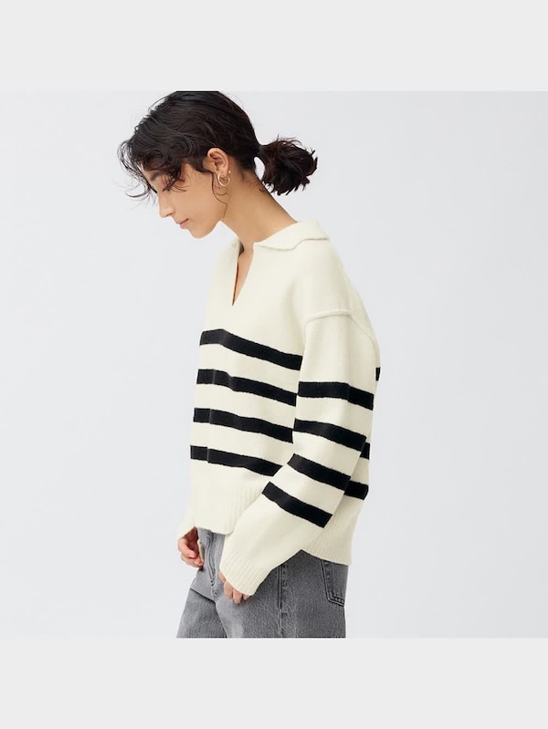 パフィータッチスキッパーポロセーター(長袖)(ボーダー)