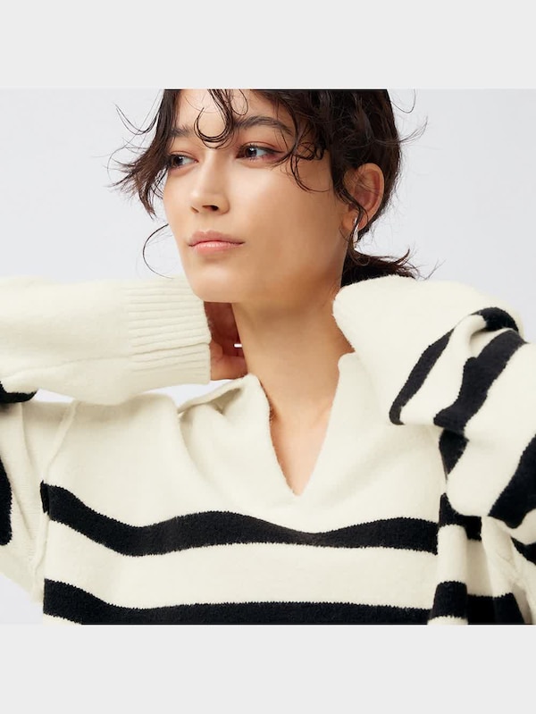 パフィータッチスキッパーポロセーター(長袖)(ボーダー)