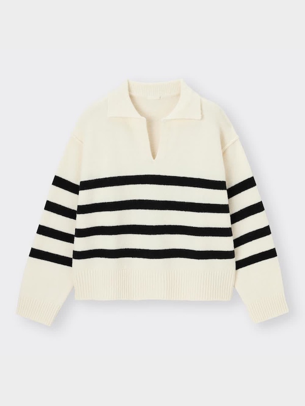 パフィータッチスキッパーポロセーター(長袖)(ボーダー)