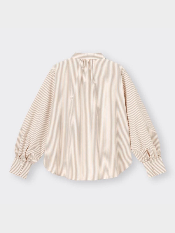 ビッグボウタイブラウス(長袖)(ストライプ)