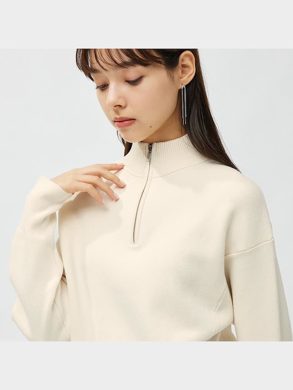 ハーフジップセーター(長袖)