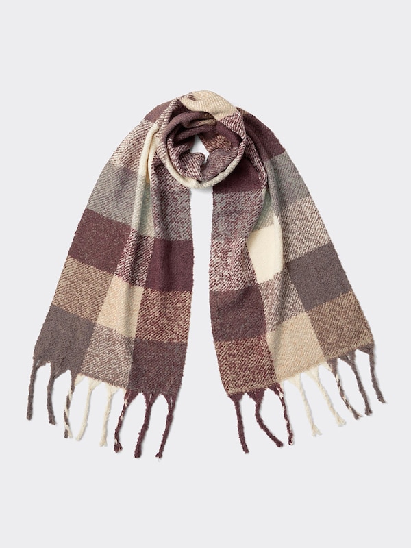 ボリュームロングマフラー(チェック)+E