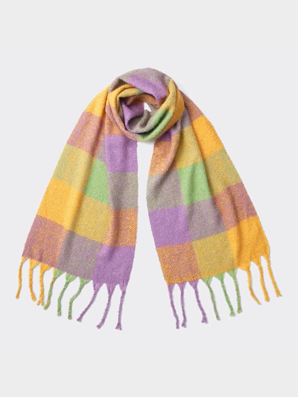 ボリュームロングマフラー(チェック)+E