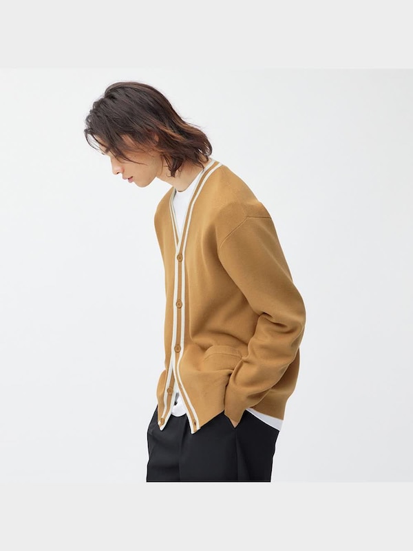 スムースニットカーディガン(長袖)(ライン)SW